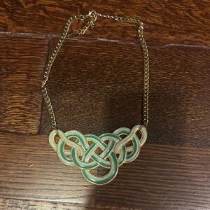 Elegant Gold and Green Necklace
